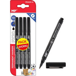 MP MP ανεξίτηλος μαρκαδόρος PE420-4 για CD-DVD, 1mm, μαύρος, 4τμχ