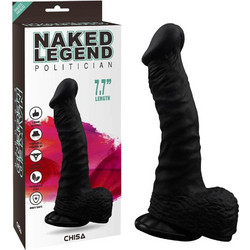Chisa Novelties Naked Legend Politician Ρεαλιστικό Dildo με Βεντούζα & Όρχεις Μαύρο