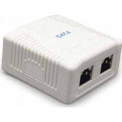 Κουτί Στήριξης/Επέκτασης Cablexpert Surface mount UTP - cat.6 - 2x RJ45 NCAC-2U6-01