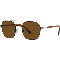Persol PO2483S 1091/57 Γυναικεία Γυαλιά Ηλίου Τετράγωνα Μεταλλικά Μαύρα με Καφέ Polarized Φακό