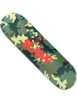Raw Skateboard Camo +amp Black