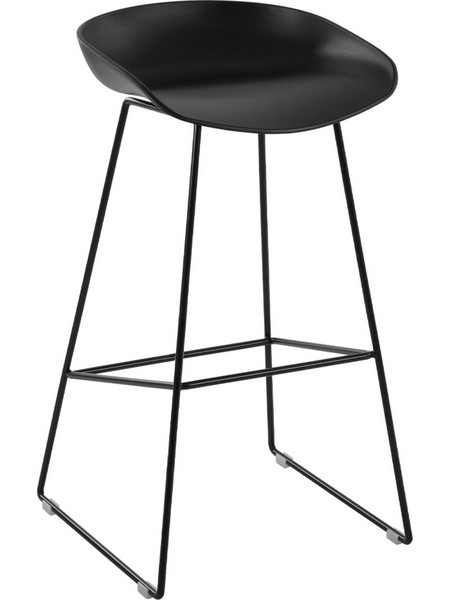 ΣΚΑΜΠΟ ΜΕΤΑΛΛΙΚΟ NAILA HM8450.02 ΜΕ ΚΑΘΙΣΜΑ PP ΜΑΥΡΟ 47x47x83 εκ. (Σετ 2 τμχ)
