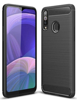 Ancus Carbon Series Back Cover Black (Samsung Galaxy A20s)