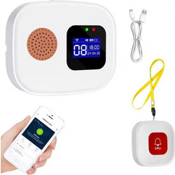 Έξυπνο Σύστημα Ειδοποίησης SOS WiFi με LCD Οθόνη & Ασύρματο Κουμπί Κλήσης για Ηλικιωμένους