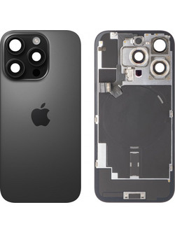 Κάλυμμα μπαταρίας / πίσω γυαλί για Apple iPhone 16 Pro, μαύρο τιτάνιο, τραβηγμένο (βαθμού Α)