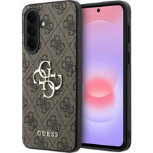 Guess PU 4G Metal Logo Case for Samsung Galaxy A37 Brown