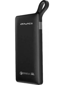 Awei P43K Power Bank 10000mAh με 2 Θύρες USB-A Black