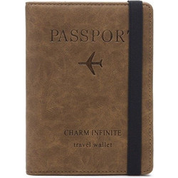 RFID Signal Block Passport & Credit Card Case Θήκη Καρτών και Διαβατηρίου-Καφέ ΟΕΜ