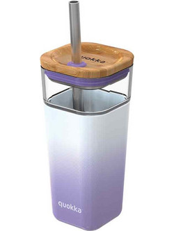 Quokka Ποτήρι Γυάλινο με Καπάκι Lilac 400ml