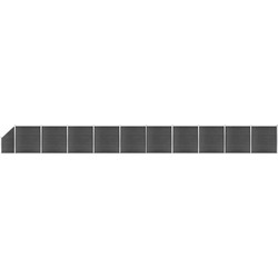 vidaXL Σετ Πάνελ Περίφραξης Μαύρο 1830x(105-186)cm από WPC
