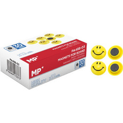MP μαγνήτης smiley face PA488-03, 30mm, κίτρινος, 12τμχ