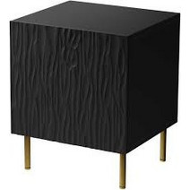 Bedside table 2 pcs. JUNGLE 53.5x40.5x44 black matt + golden legs
