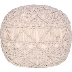 Πουφ Macrame 925-225-190 45x45x40cm Natural