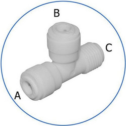 Aqua Filter AQ-A4MT4-W Tee MIP Σύνδεσμος Ασφαλείας Ταφ In-Line