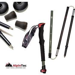 AlpinTec Z-Pole Scout - Υπερ-Συμπαγή Πτυσσόμενα Μπατόν 7075 Αλουμινίου με Fast-Lock & Άκρη Καρβιδίου (38-135 cm) Χρώμα: Dark Green