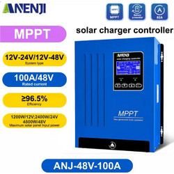 ANENJI 100A 12V-48V Solar MPPT Ρυθμιστής Φόρτισης 12V-48V ANJ-MPPT-48V-100A Solar Charge Controller