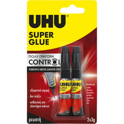 ΚΟΛΛΑ UHU ΣΤΙΓΜΗΣ SUPER GLUE 2X3gr
