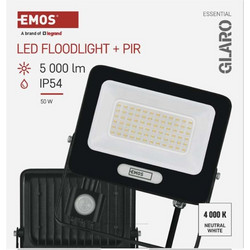 Emos Προβολέας LED με Αισθητήρα Κίνησης (50W, 5000lm) - ZS2344B