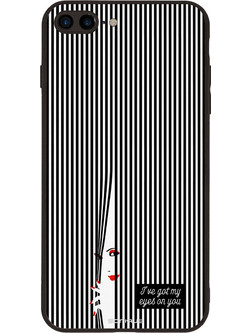 Sonique Stripe Stories Series Θήκη με Σχέδιο «Eye on You» Black (iPhone 8 Plus / 7 Plus)