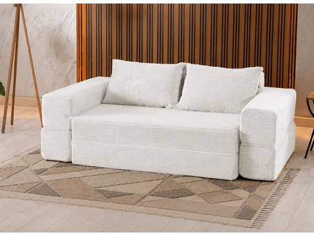 All4Home Ohri Τριθέσιος Καναπές Cream 210x56x117cm