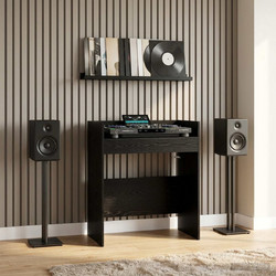 vidaXL Πίνακας DJ Μαύρη Δρυς 102 x 45 x 102 εκ. Επεξεργασμένο Ξύλο