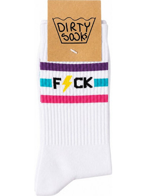 Dirty Socks F-Thunder Ανδρικές Κάλτσες Λευκές
