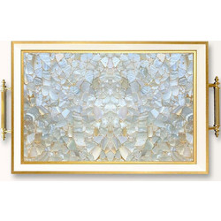 Δίσκος Σερβιρίσματος 244KNG1878 50x29x3,5cm Multi Aberto Design Γυαλί