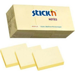 Stick'N Χαρτιά Αυτοκόλλητα 38x100mm 100 Φύλλα Κίτρινο (550.21003)