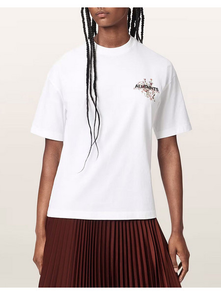 ALL SAINTS VALEN ETTA TEE W053JF-OPTIC WHITE White