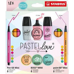 ΣΕΤ STABILO PASTELLOVE 18τεμ (mini 68,88,boss)