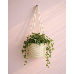 Stewe Home Κασπώ Ψάθινο Εκρού 15x15x15cm