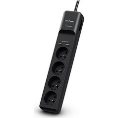 CyberPower Tracer III P0420SUD0-FR surge protector Black 4 AC outlet(s) 200 - 250 V 1.8 m P0420SUD0-FR