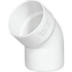 ΣΤΡΟΓΓΥΛΗ ΓΩΝΙΑ PVC 45 ΛΕΥΚΟ Φ125