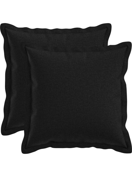 vidaXL Κάλυμμα Μαξιλαριού 2 τμχ. HOUTEN Μαύρο 35 x 35 cm Ψεύτικο Λινό
