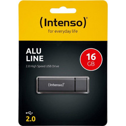 Intenso Alu Line 16GB USB Stick 2.0 με USB-A Ανθρακί