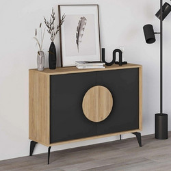 Μπουφές χρώμα sapphire oak - silky black 110x40x82εκ