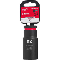 Milwaukee 4932480342 - Shockwave Καρυδάκι Αέρος Εξάγωνο Μακρύ με Καρέ Υποδοχής 1/2" Διάμετρος 24mm