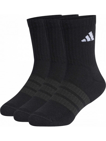 CUSHIONED SPORTSWEAR CREW SOCKS 3 PAIR PACK BLACK/BLACK/WHITE