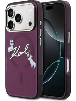 Karl Lagerfeld Script Logo MagSafe Back Cover Burgundy (iPhone 18 Pro / 17 Pro)