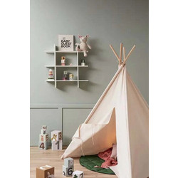 KIDS CONCEPT. Ξύλινο επιτοίχιο ράφι 3 επιπέδων Star (λευκό) KC1000879