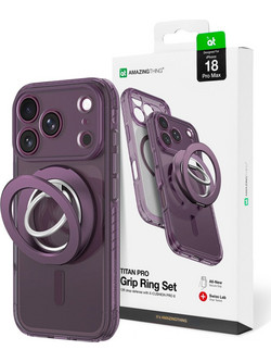 AMAZINGTHING Titan Pro Lens Ring Set Θήκη iPhone 18 Pro Max με Μαγνήτη MagSafe Purple (IP18XTRPU)