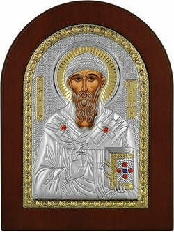 Prince Silvero Εικόνα Άγιος Σπυρίδων Ασημένια 15x21cm