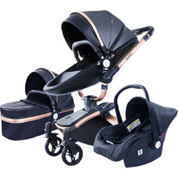 Agape 360 Καρότσι Μωρού 3 σε 1 Black