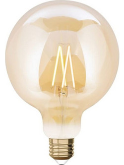 Έξυπνη λάμπα LED filament μελί G125 E27 7,5W ρυθμιζόμενο λευκό 2200-5500K Lutec Connect