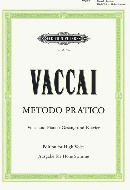 Edition Peters Nicola Vaccai - Practical Method (High Voice and Piano)