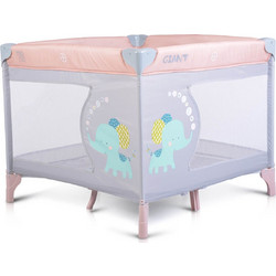 Cangaroo Play Yard Giant Τετράγωνο Πάρκο με Στρώμα & Δίχτυ Ροζ Γκρι
