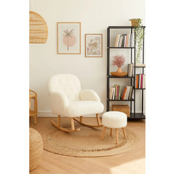 Stewe Home Κουνιστή Πολυθρόνα Λευκή 60x65x60