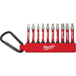 MILWAUKEE SHOCKWAVE Impact Duty SHW2 Σετ Μύτες 10 Τεμαχίων Μήκος 50mm με Carabiner (4932492939 )