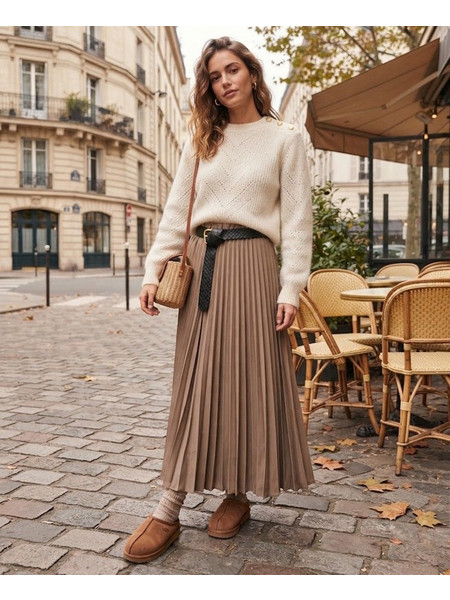 Waffle Skirt in Cement