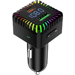 FM Transmitter Αυτοκινήτου Bluetooth MP3 με RGB Φωτισμό M39